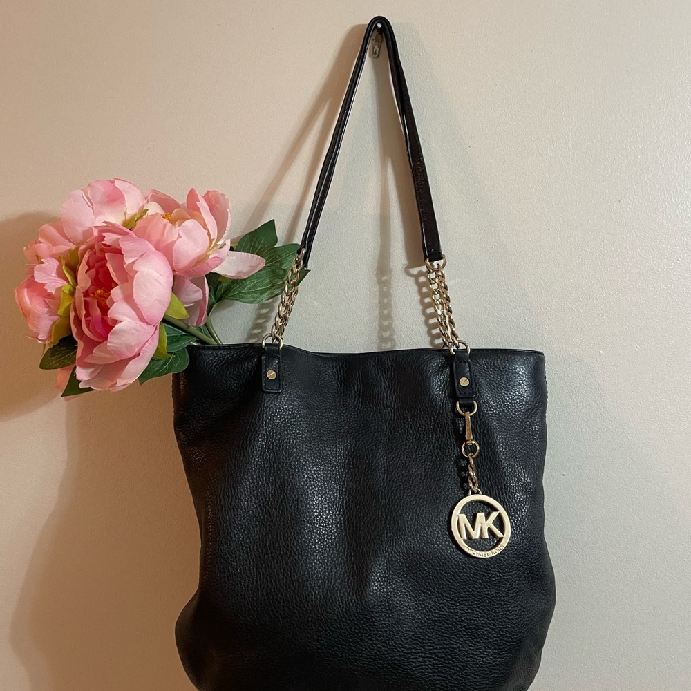 Michael Kors Black and Gold Tote Bag with Classic Design